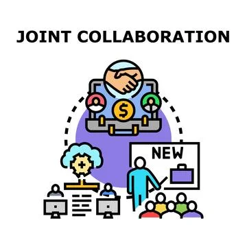 Joint collaboration business teamwork strategy planning Stock Illustration