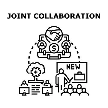 Joint collaboration business teamwork strategy planning Illustrazione stock