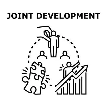 Joint development concept for business collaboration workflow イラスト素材