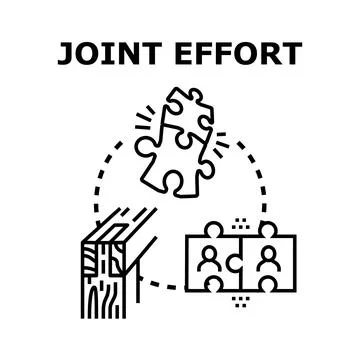 Joint effort working together on project development 스톡 일러스트