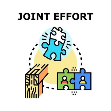 Joint effort working together on project development Stock Illustration