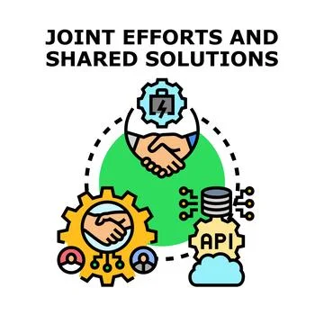 Joint efforts and shared solutions concept illustration イラスト素材