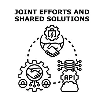 Joint efforts and shared solutions concept illustration イラスト素材