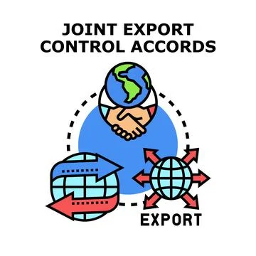 Joint export control accords concept for global trade agreements Stock Illustration
