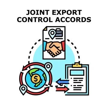 Joint export control accords concept vector illustration Stock Illustration