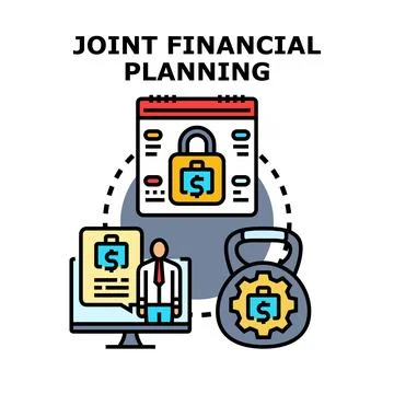 Joint financial planning for strong secure investment future Stock Illustration