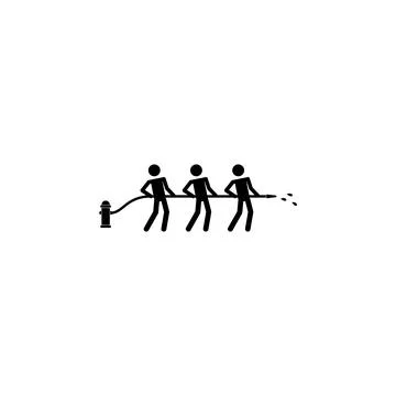 Joint fire extinguishing icon. Elements of teamwork icon. Premium quality Stock Illustration
