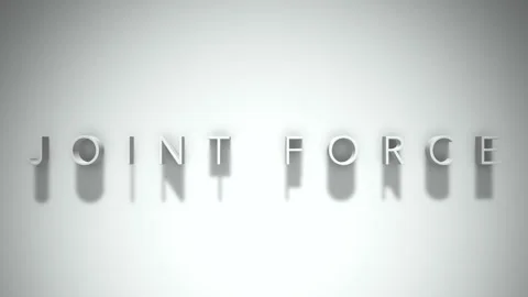 Joint force 3D title animation with shadows on a white background Stock Footage 297515807