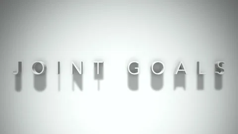 Joint goals 3D title animation with shadows on a white background Stock Footage 297011452