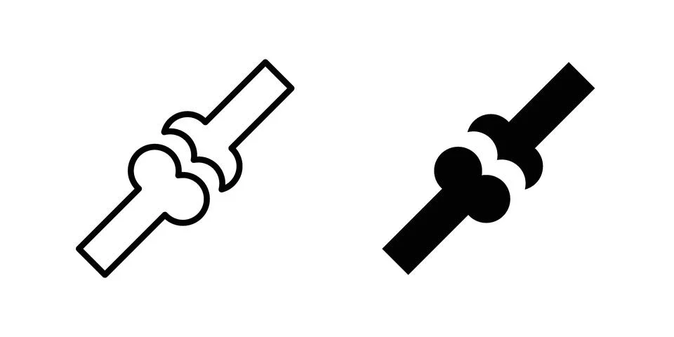 Joint icon pack with silhouette and stroke web icons Stock Illustration