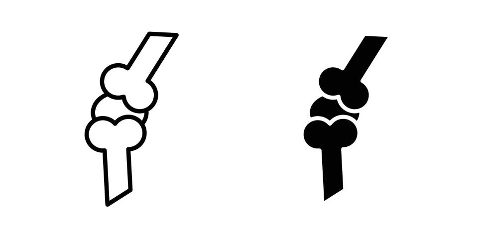 Joint icon silhouette vector set. thin line pack Ilustración de archivo