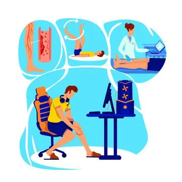 Joint inflammation flat concept vector illustration Stock Illustration