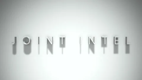 Joint intel 3D title animation with shadows on a white background Stock Footage 297515811