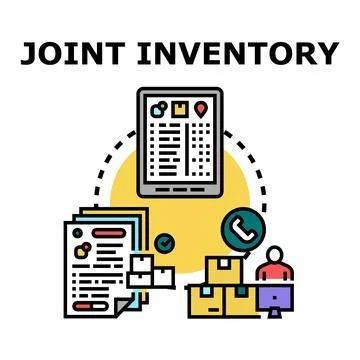 Joint inventory management process vector illustration concept Stockillustratie