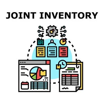 Joint inventory management system for collaborative planning Stock Illustration
