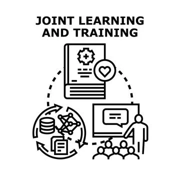 Joint learning and training process concept 库存插图