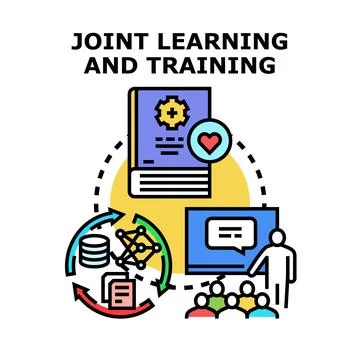 Joint learning and training process concept Stockillustratie