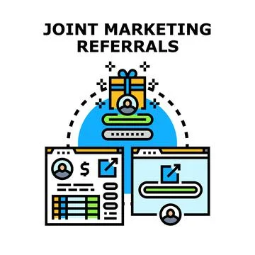 Joint marketing referrals program generating business Illustration