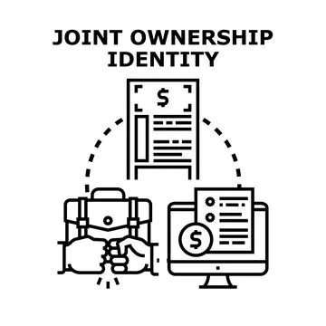 Joint ownership identity concept representing shared asset management Stock Illustration