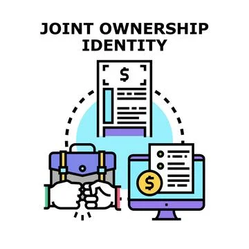 Joint ownership identity concept representing shared asset management Stock Illustration