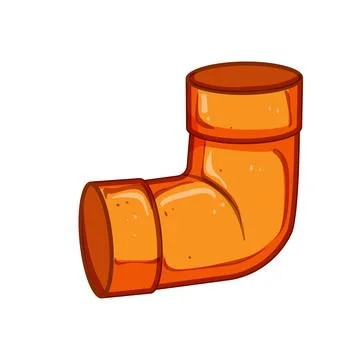 Joint pipe elbow cartoon vector illustration Stock Illustration