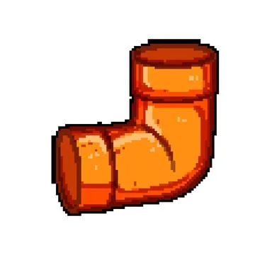 Joint pipe elbow pixel art vector illustration Stockillustratie