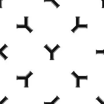 Joint pipe in form Y letter pattern seamless black Stock Illustration