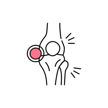 Joint problem olor line icon. Computer-induced medical problem. Pictogram for Illustrazione stock
