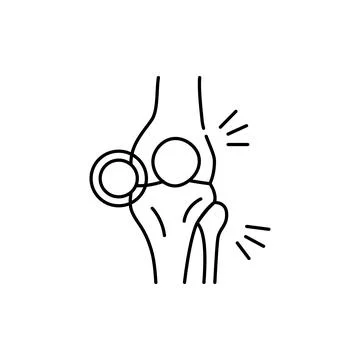 Joint problem olor line icon. Computer-induced medical problem. Pictogram for Illustrazione stock