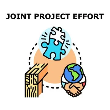Joint project effort symbol of collaboration and teamwork Stock Illustration