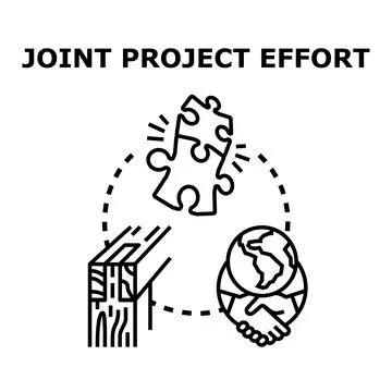 Joint project effort symbol of collaboration and teamwork Stock Illustration