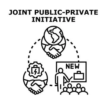 Joint public private collaboration initiative concept Stock Illustration
