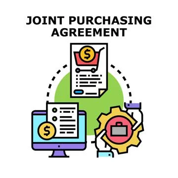 Joint purchasing agreement concept working together 스톡 일러스트