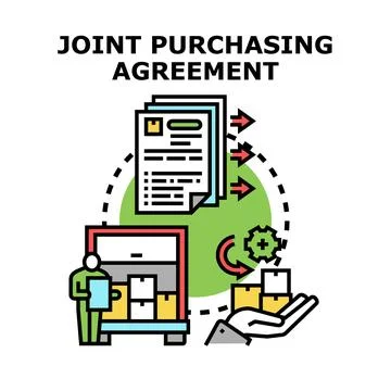 Joint purchasing agreement process concept illustration Stock Illustration