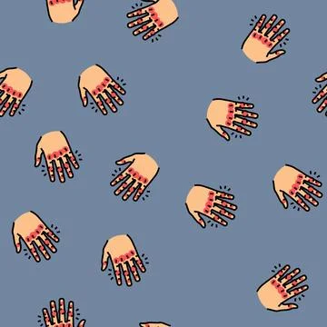 Joint redness disease symptom vector seamless pattern 库存插图