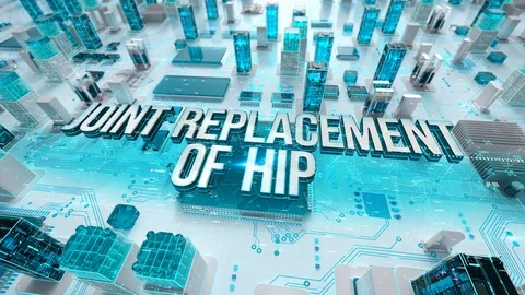Joint Replacement of Hip with medical digital technology concept Stock Footage 106965317