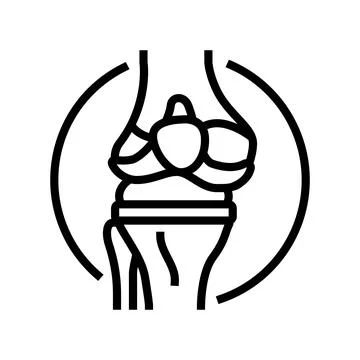Joint replacement surgery doctor line icon vector illustration Stock Illustration