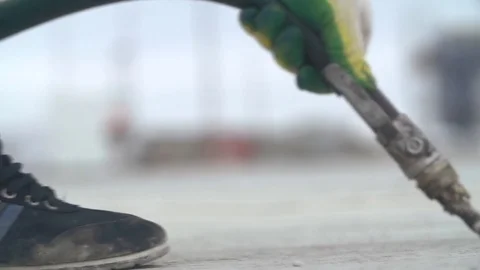 Joint Sealing Process Close-up Stock Footage 73932818