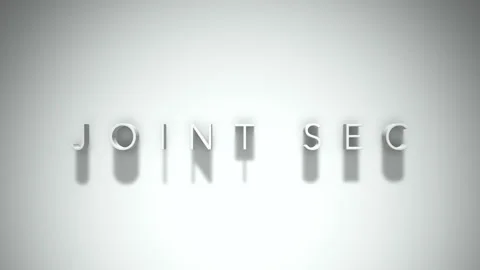 Joint sec 3D title animation with shadows on a white background Stock Footage 297515813