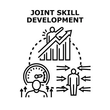Joint skill development concept illustration for business growth Stock Illustration
