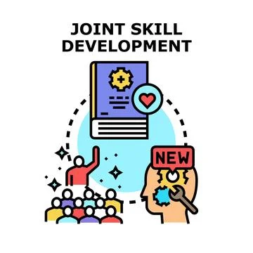 Joint skill development learning vector concept 库存插图