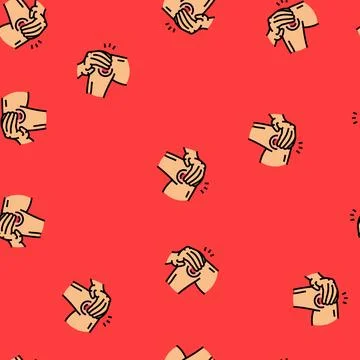 Joint stiffness disease symptom vector seamless pattern 库存插图