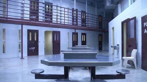 Joint Task Force Guantanamo's prison and its detainee communal area - 2015 Stock Footage 100430198