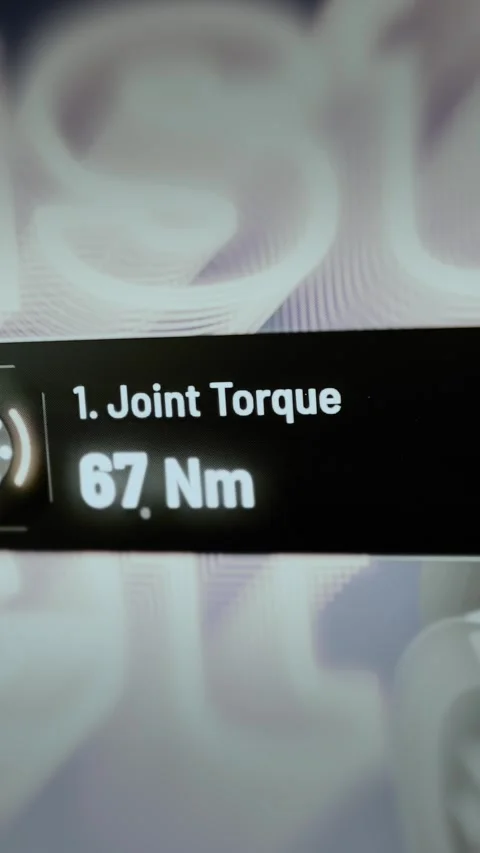 Joint torque card displays exact 68 Nm value Stock Footage 344100759