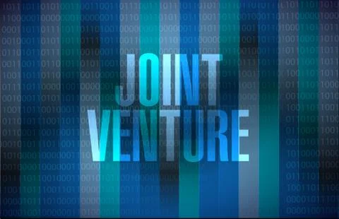 Joint Venture binary background sign concept 스톡 일러스트