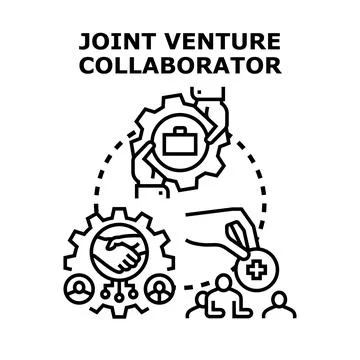Joint venture collaborator working together on business partnership Stock Illustration