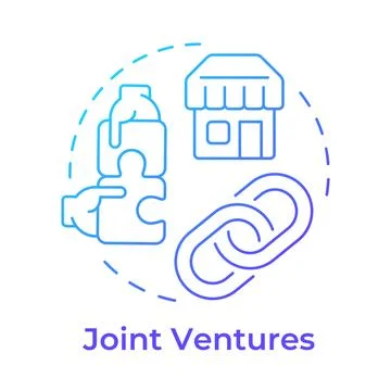 Joint ventures blue gradient concept icon Stock Illustration