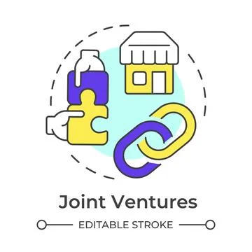 Joint ventures multi color concept icon Stock Illustration