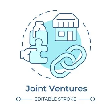 Joint ventures soft blue concept icon Stock Illustration