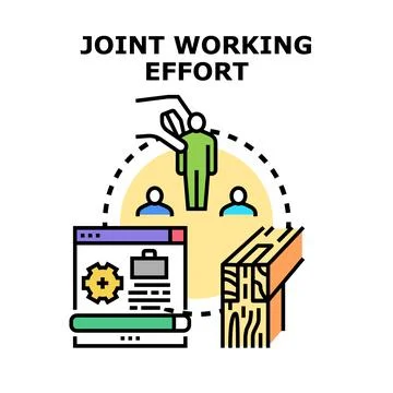 Joint working effort combining resources for project development Stock Illustration